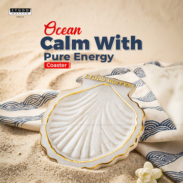 Sacred Sea Shell Harmony Selenite Coaster
