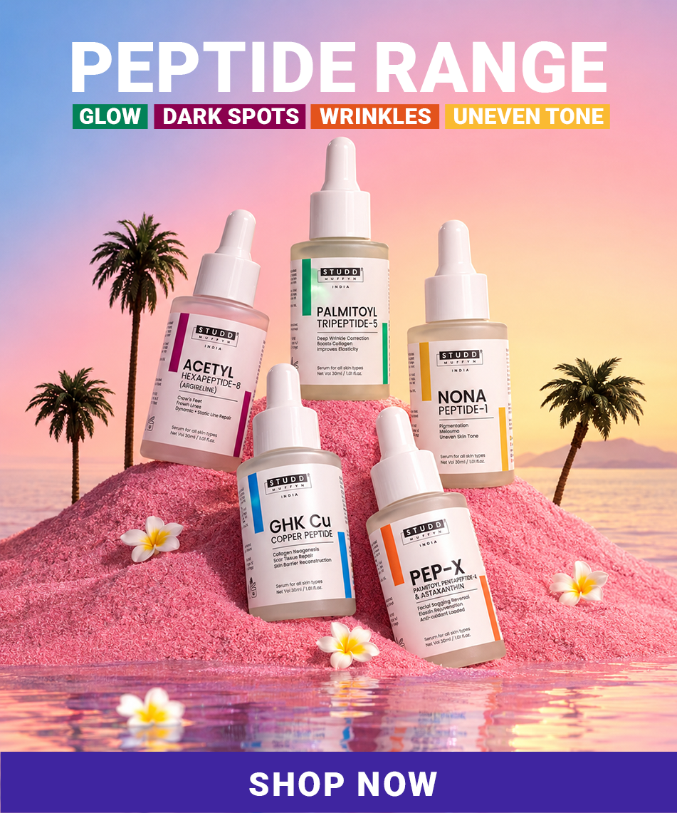 Peptide range — glow, dark spots, wrinkles, uneven tone. Shop now.
