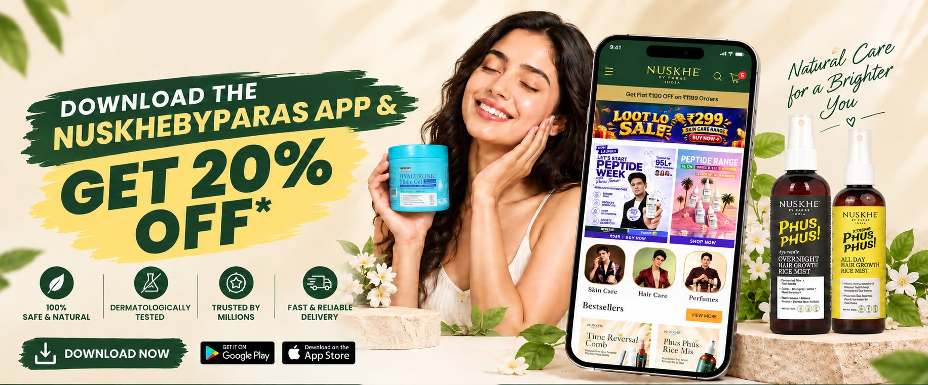 Download the NuskheByParas app and get 20% off