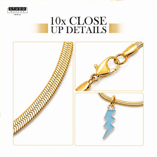 Thunder Pendant - 24K Gold Plated [ With Velore Snake Chain]