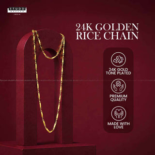 Golden Rice Chain - 24K Gold Tone Plated