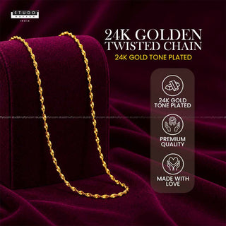 Golden Twisted Chain - 24K Gold Tone Plated