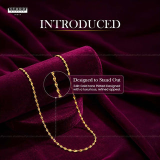 Golden Twisted Chain - 24K Gold Tone Plated