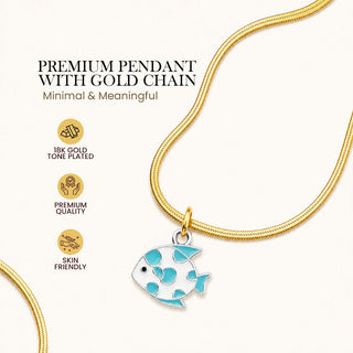 Ocean Fish Pendant - 24K Gold Plated [ With Velore Snake Chain]