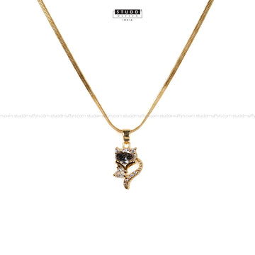 Wisdom Fox Pendant - 24K Gold Plated [ With Velore Snake Chain]