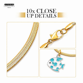 Ocean Fish Pendant - 24K Gold Plated [ With Velore Snake Chain]
