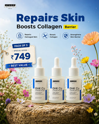 GHK Cu Copper Peptide Serum | Scar Repair & Collagen Support  [ Pack of 3 ]