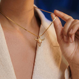 Guardian Bull Pendant - 24k Gold Toned