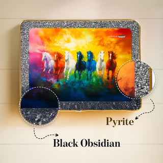 7 Rainbow Riche Rich Horses of Harmony With Gold Frame [Rectangle Shape]