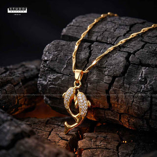 Aqua of Koi Fish - 24k Gold Tone Plated