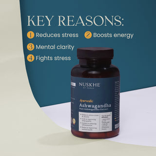 Nuskhe by Paras Ayurvedic Ashwagandha Pure Ext for Men and Women -60 Veg Capsules