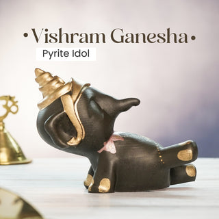 Vishram Ganesha Pyrite Idol