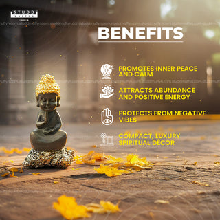 Baby Buddha on Pyrite Geode I Miniature Series