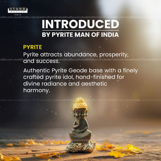 Baby Buddha on Pyrite Geode I Miniature Series