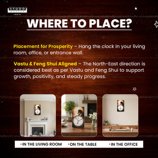 Black-White Horse Duo Riche Rich Clock