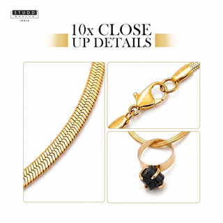 Black Tourmaline & Tiger Eye Pencil Pendant Crystal Pendant with Chain