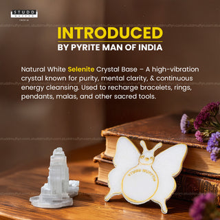 Butterfly Aura Shuddhi Selenite Coaster