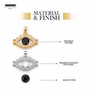 Celestial Eye Pendant - 24K Gold Plated [ With Velore Snake Chain]