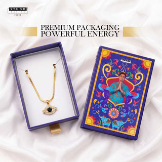 Celestial Eye Pendant - 24K Gold Plated [ With Velore Snake Chain]
