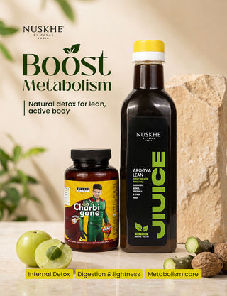 Charbi Gone 60 Capsules & Arogya Lean Juice Combo – Advanced Fat Management & Ayurvedic Fitness Support