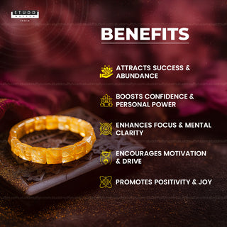 Citrine Square Pyramid Bracelet