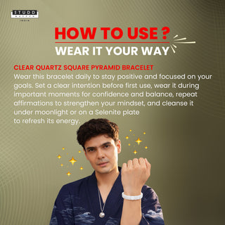 Clear Quartz Square Pyramid Bracelet