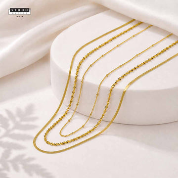 Twisted , Satellite, Velore Snake Chain [ PACK OF 3 ]
