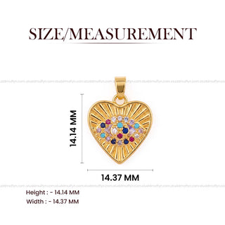Crystal Pendant Eye of Affection - 24K Gold Plated [ With Velore Snake Chain]
