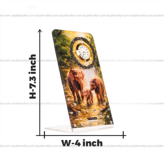 Elephant Family Riche-Riche Crystal Table Clock