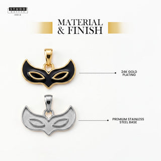 Face Mask Pendant - 24K Gold Plated [ With Velore Snake Chain]