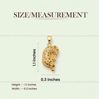 Fierce Tiger Pendant - 24k Gold Toned