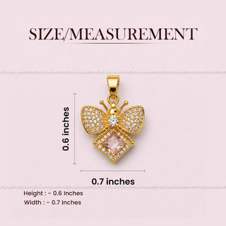 FreeFlow Butterfly Crystal Pendant – 24K Gold Tone Plated