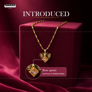 FreeFlow Butterfly Crystal Pendant – 24K Gold Tone Plated