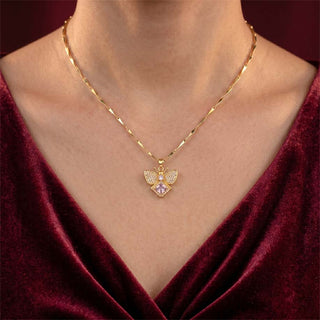 FreeFlow Butterfly Crystal Pendant – 24K Gold Tone Plated
