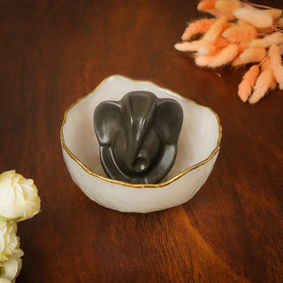 Money Bowl with Lord Ganesha Pyrite Idol