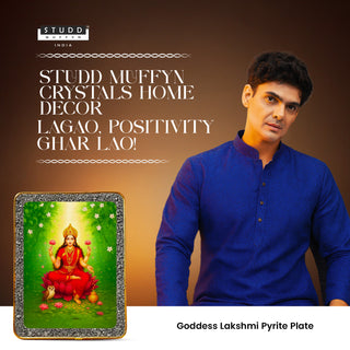 Goddess Lakshmi Pyrite Plate [Rectangle shape]