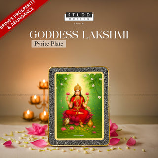 Goddess Lakshmi Pyrite Plate [Rectangle shape]