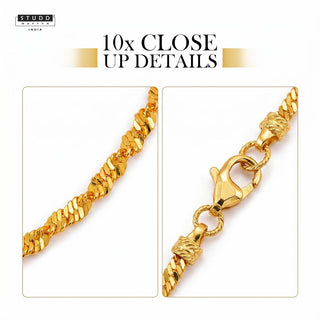 Golden Twisted Chain - 24K Gold Tone Plated