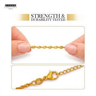 Golden Twisted Chain - 24K Gold Tone Plated
