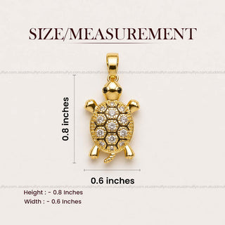 Golden Tortoise Crystal Pendant - 24K Gold Toned