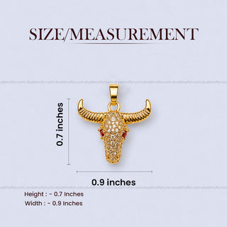 Guardian Bull Pendant - 24k Gold Toned