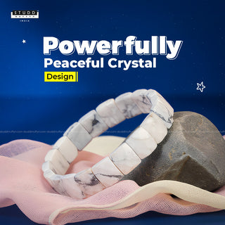 Howlite Square Pyramid Bracelet