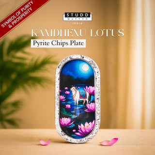 Kamdhenu Lotus Pyrite Chips Plate [Capsule Shape]