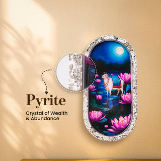 Kamdhenu Lotus Pyrite Chips Plate [Capsule Shape]