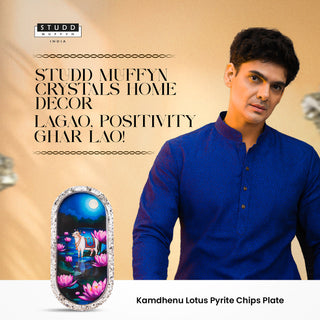 Kamdhenu Lotus Pyrite Chips Plate [Capsule Shape]