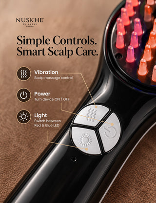LED Red & Blue Light Therapy Comb for Hair Growth – Scalp Massage Brush