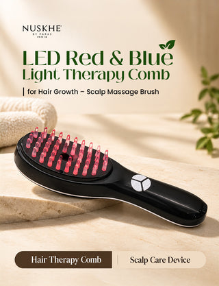 LED Red & Blue Light Therapy Comb for Hair Growth – Scalp Massage Brush