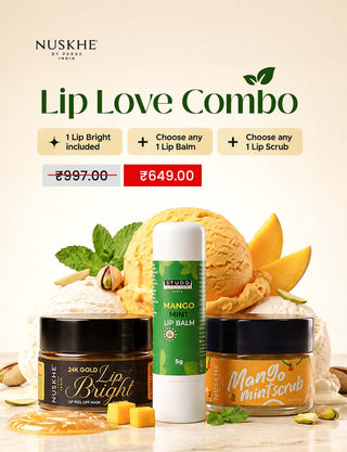 Lip Love Combo — Lip Bright + Lip Scrub + Lip Balm