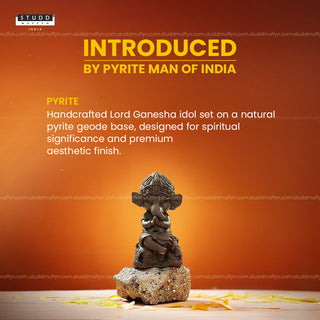 Lord Ganesha on Pyrite Geode I Miniature Series