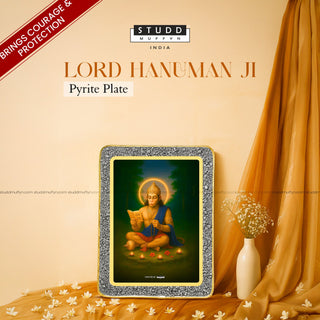 Lord Hanuman Ji Pyrite Plate [Rectangle Plate]